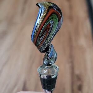 Hand Blown Glass Art Wine Stopper